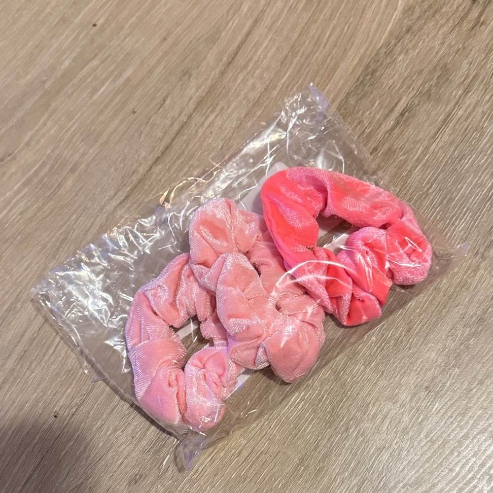 Set of Pink Velvet Scrunchies